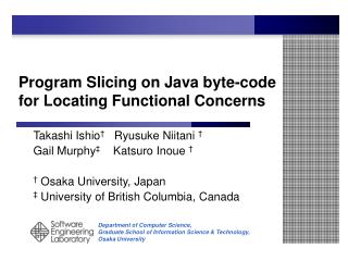 Program Slicing on Java byte-code for Locating Functional Concerns