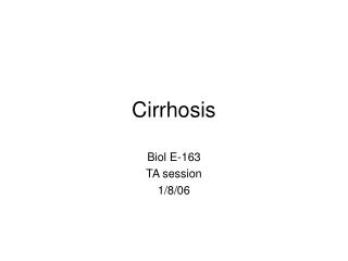 Cirrhosis