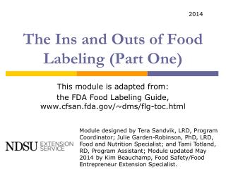The Ins and Outs of Food Labeling (Part One)