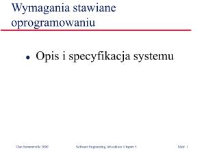 Wymagania stawiane oprogramowaniu