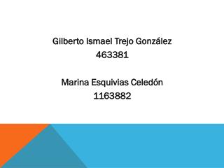 Gilberto Ismael Trejo Gonz ález 463381 Marina Esquivias Celedón 1163882