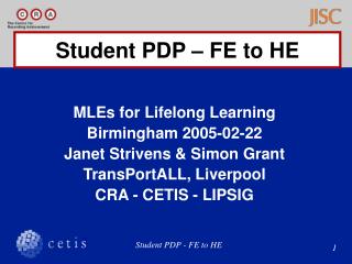Student PDP – FE to HE
