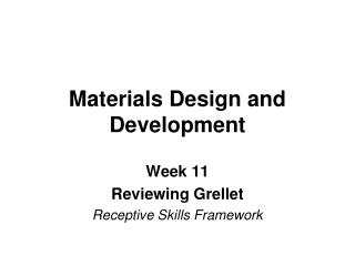 Materials Design and Development