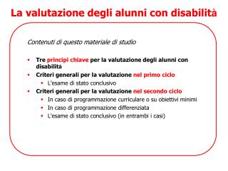 La valutazione degli alunni con disabilit à