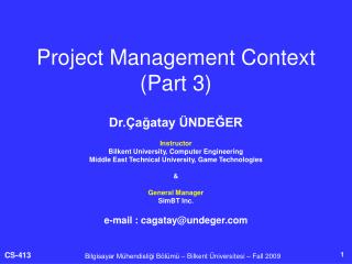 Project Management Context (Part 3)