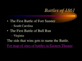 Battles of 1861