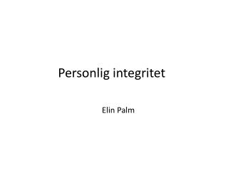 Personlig integritet