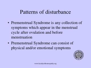 Patterns of disturbance