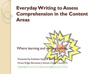 Everyday Writing to Assess Comprehension in the Content Areas