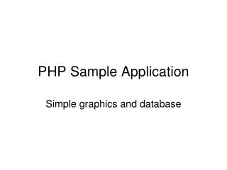 PHP Sample Application