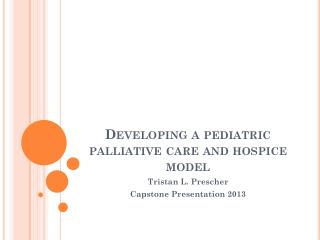 Developing a pediatric palliative care and hospice model