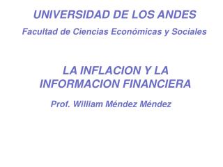 UNIVERSIDAD DE LOS ANDES Facultad de Ciencias Económicas y Sociales