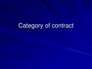 Category of contract