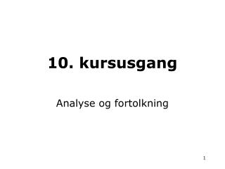 Analyse og fortolkning