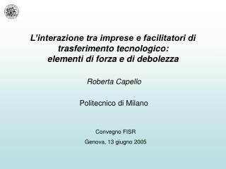 Roberta Capello Politecnico di Milano