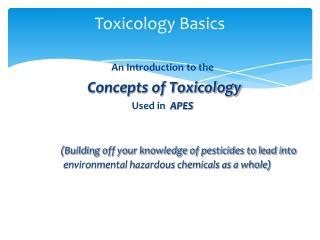 Toxicology Basics