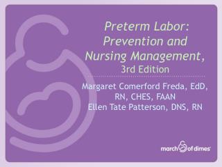 Preterm Labor: Prevention and Nursing Management, 3rd Edition