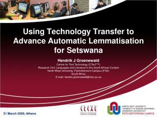 Using Technology Transfer to Advance Automatic Lemmatisation for Setswana