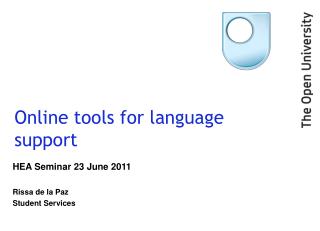 Online tools for language support