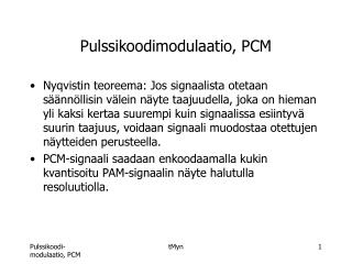 Pulssikoodimodulaatio, PCM