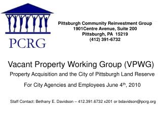 Vacant Property Working Group (VPWG)