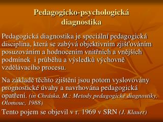 Pedagogicko-psychologická diagnostika