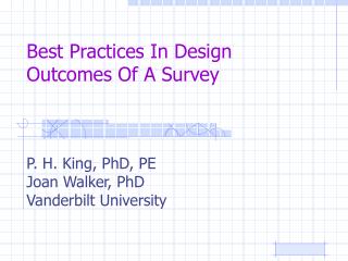 Best Practices In Design Outcomes Of A Survey