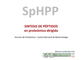 SINTESIS DE PÉPTIDOS en proteómica dirigida