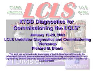XTOD Diagnostics for Commissioning the LCLS*