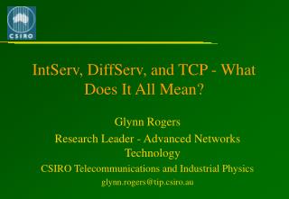 IntServ, DiffServ, and TCP - What Does It All Mean?