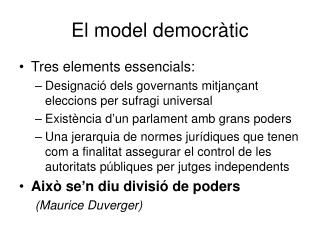 El model democràtic