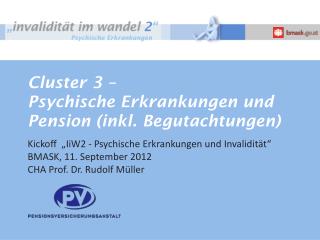 Cluster 3 – Psychische Erkrankungen und Pension (inkl. Begutachtungen)