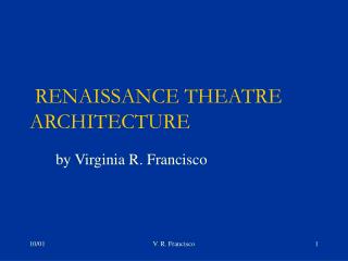 RENAISSANCE THEATRE ARCHITECTURE