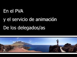 En el PVA y el servicio de animación De los delegados/as