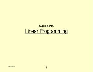 Supplement 6 Linear Programming