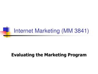 Internet Marketing (MM 3841)