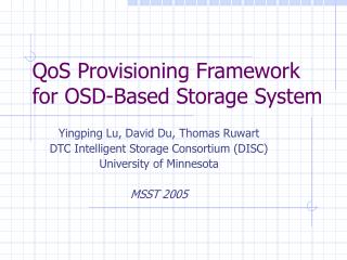 QoS Provisioning Framework for OSD-Based Storage System