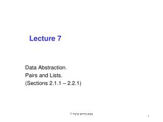 Lecture 7