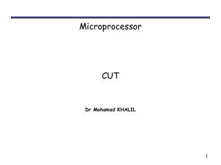 Microprocessor CUT Dr Mohamad KHALIL