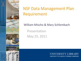 NSF Data Management Plan Requirement