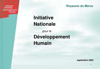 Initiative Nationale 	pour le Développement Humain