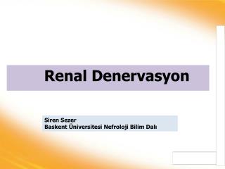 Renal Denerva syon