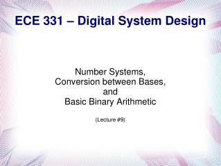 ECE 331 – Digital System Design