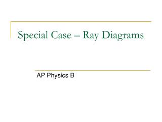 Special Case – Ray Diagrams