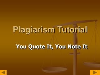 Plagiarism Tutorial