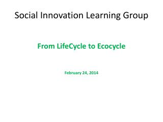 Social Innovation Learning Group