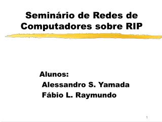 Seminário de Redes de Computadores sobre RIP