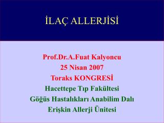 İLAÇ ALLERJİSİ