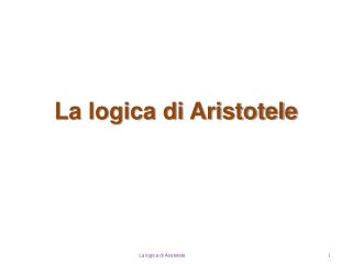 La logica di Aristotele