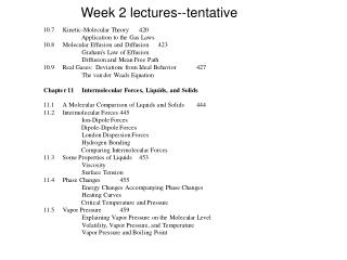 Week 2 lectures--tentative